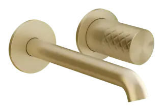 Смеситель для раковины Gessi Habito Intreccio, настенный, 165x211 мм, внешняя часть, цвет Brushed Brass PVD