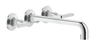 Смеситель для раковины Gessi Inciso, настенный, на 3 отверстия, длинный излив, без донного клапана, встраиваемый, цвет Chrome