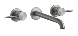 Смеситель для раковины Gessi 316, встраиваемый, с длинным изливом, настенный, цвет Steel Brushed
