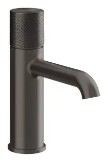 Смеситель для раковины Gessi Habito Diamantato, без донного клапана, с соединительными шлангами, цвет Black Metal Brushed PVD
