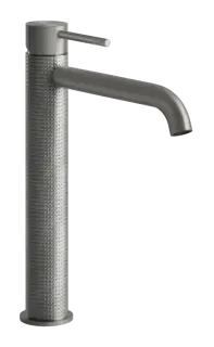 Cмеситель для раковины Gessi316, высокий, c длинным изливом, без донного клапана, цвет Steel Brushed