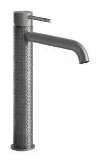 Смеситель для раковины Gessi316, высокий, с длинным изливом, без донного клапана, цвет Steel Brushed