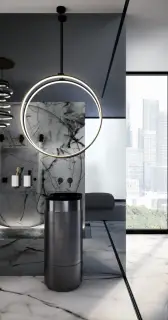 Смеситель для раковины Gessi 316 Cesello, настенный, с длинным изливом, встраиваемый, цвет Matte Black