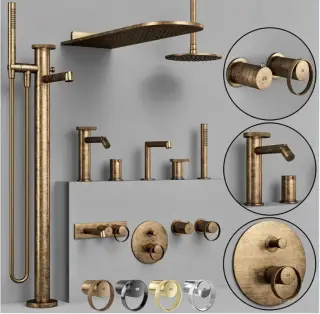 Верхний душ Gessi Anello, потолочный, ⌀250 мм, цвет Antique Brass
