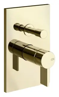 Смеситель для ванны/душа Gessi Inverso, настенный, на 2 выхода, с переключателем ванна/душ, внешняя часть, Н-220 мм, цвет Brass PVD