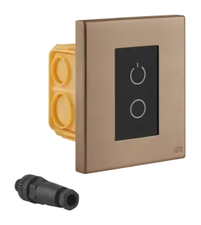 Сенсорная панель Gessi, для управления хромотерапией с IP-разъёмом, для встраиваемых в потолок систем, цвет Copper Brushed PVD