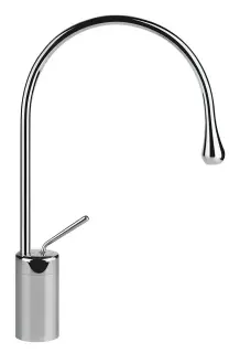Смеситель для раковины Gessi Goccia h438 мм, со средним изливом, без донного клапана, цвет Chrome