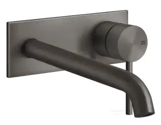 Смеситель для раковины Gessi316 Flessa, с декоративной планкой, встраиваемый, с длинным изливом, внешняя часть, цвет Black Metal Brushed PVD