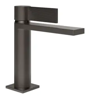 Смеситель для раковины Gessi Inverso, с соединительными шлангами, без донного клапана, Н-178 мм, цвет чёрный металл шлифованный PVD