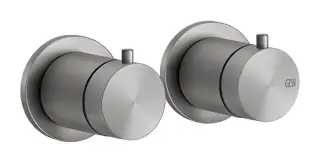 Термостат для душа Gessi316, на 1 выход, внешние части, цвет Steel Brushed