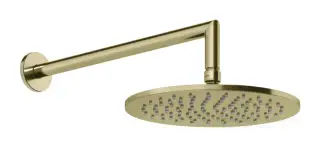 Верхний душ Gessi Anello, Ø250 мм, шарнирный с настенным держателем, цвет Brass PVD