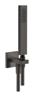 Ручной душ Gessi Rettangolo К, с шланговым подсоединением и держателем, цвет Black Metal Brushed PVD
