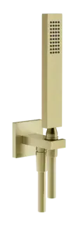 Ручной душ Gessi Rettangolo К, с шланговым подсоединением и держателем, цвет Brushed Brass PVD