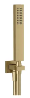 Ручной душ Gessi Rettangolo К, с шланговым подсоединением и держателем, цвет Warm Bronze Brushed PVD