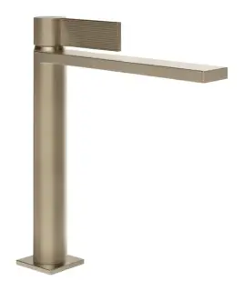 Смеситель для раковины Gessi Inverso, однорычажный, с донным клапаном и соединительными шлангами, Н-251 мм, цвет Finox Brushed Nickel