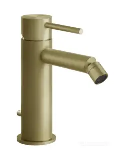 Смеситель для биде Gessi316 Flessa на 1 отверстие, с донным клапаном, цвет Brass Brushed PVD