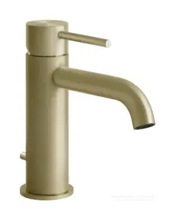 Смеситель для раковины Gessi316 Flessa, с донным клапаном, цвет Brass Brushed PVD
