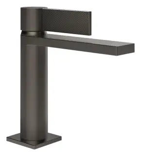 Смеситель для раковины Gessi Inverso, h178 мм, однорычажный, с донным клапаном Stop&Go, цвет Black Metal Brushed PVD