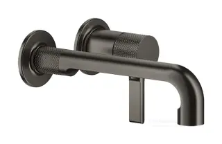 Смеситель для раковины Gessi Inciso, настенный, короткий излив, без донного клапана, встраиваемый, цвет Black Metal PVD