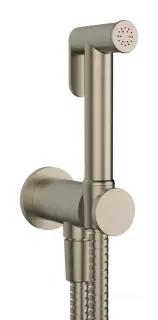 Гигиенический душ Gessi Tondo, шланг 1250 мм, шланговое подсоединение с держателем лейки, цвет Finox Brushed Nickel