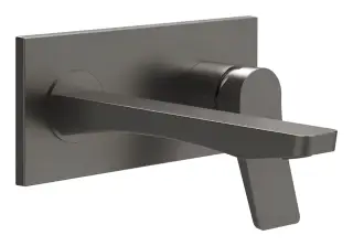 Смеситель для раковины Gessi Rilievo, настенный, со средним изливом, встраиваемый, внешняя часть, цвет Black Metal Brushed PVD