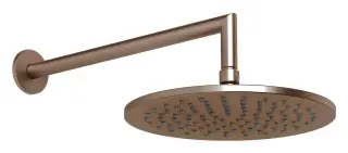 Верхний душ Gessi Anello, Ø250 мм, шарнирный с настенным держателем, цвет Copper Brushed PVD