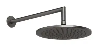 Верхний душ Gessi Anello, Ø250 мм, шарнирный с настенным держателем, цвет Black Metal Brushed PVD