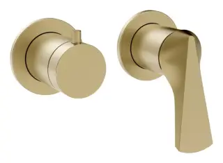 Cмеситель для душа Gessi Ventaglio, настенный, на 2 выхода, встраиваемый, внешние части, цвет Brushed Brass PVD