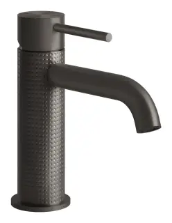 Смеситель для раковины Gessi316, однорычажный, без донного клапана, цвет Black Metal Brushed PVD