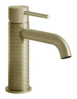 Смеситель для раковины Gessi316 Meccanica, без донного клапана, соединительные шланги, цвет Brushed Brass PVD