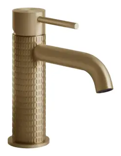 Смеситель для раковины Gessi 316, однорычажный, без донного клапана, цвет Warm Bronze Brushed PVD