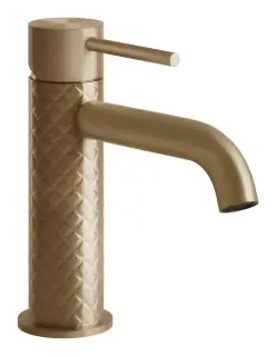 Смеситель для раковины Gessi316, однорычажный, без донного клапан, цвет Warm Bronze Brushed PVD
