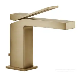 Смеситель для раковины Gessi Rettangolo K , с донным клапаном, цвет Warm Bronze Brushed PVD