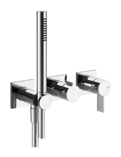 Cмеситель для душа Gessi Inverso, встраиваемый, настенный, на 2 выхода, с переключателем и ручным душем, внешняя часть, цвет Chrome