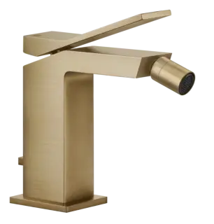 Смеситель для биде Gessi Rettangolo K, однорычажный, с донным клапаном, цвет Warm Bronze Brushed PVD
