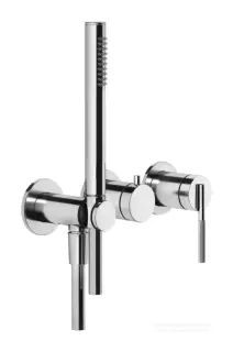 Смеситель для ванны Gessi Ingranaggio, настенный, на 2 потребителя, с ручным душем, встраиваемый, цвет Chrome