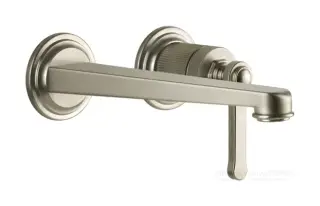 Смеситель Gessi Venti20, настенный, со средним изливом, без донного клапана, внешние части, цвет Finox Brushed Nickel