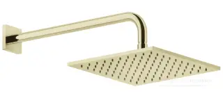 Верхний душ Gessi Rilievo 250х250 мм, шарнирный для настенного креплениям, цвет Brass PVD