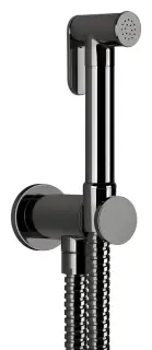 Гигиенический душ Gessi Tondo, шланг 1250 мм, шланговое подсоединение с держателем лейки, цвет Black Metal PVD