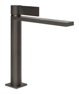 Смеситель для раковины Gessi Inverso, без донного клапана, с соединительными шлангами, Н-251 мм, цвет чёрный металл шлифованный PVD
