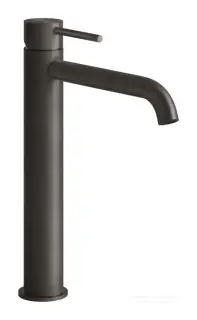 Смеситель для раковины Gessi316 Flessa, высокий, с длинным изливом, без донного клапана, цвет Black Metal Brushed PVD