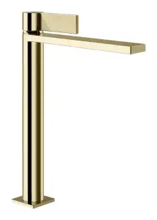 Смеситель для раковины Gessi Inverso, с соединительными шлангами, без донного клапана, Н-321 мм, цвет Brass PVD