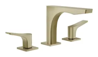 Смеситель для раковины Gessi Rilievo, без донного клапана, с соединительными шлангами, длина излива 194 мм, цвет Brass PVD