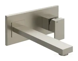 Смеситель Gessi Rettangolo, встраиваемый, настенный, длинный излив, без донного клапана, внешняя часть, цвет Finox Brushed Nickel