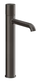 Смеситель для раковины Gessi Habito Diamantato, h336 мм, на 1 отверстие, без донного клапана, с соединительными шлангами, цвет Black Metal Brushed PVD