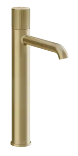 Смеситель для раковины Gessi Habito, высокий, без донного клапана, цвет Brushed Brass PVD