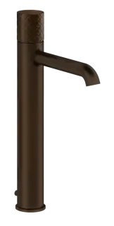 Смеситель для раковины Gessi Habito, высокий, без донного клапана, с соединительными шлангами, цвет Dark Bronze