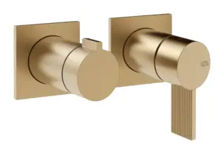 Смеситель для душа Gessi Inverso, настенный, на 2 выхода, внешняя часть, ширина 165 мм, цвет Warm Bronze Brushed PVD