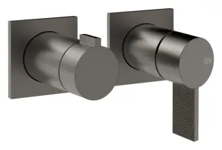 Cмеситель для душа Gessi Inverso, встраиваемый, настенный, на 2 выхода, внешние части, цвет Black Metal Brushed PVD