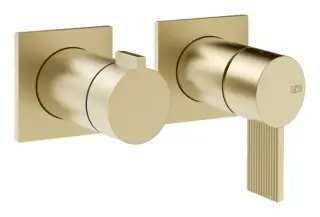 Cмеситель для душа Gessi Inverso, настенный, на 2 выхода, внешняя часть, цвет Brushed Brass PVD